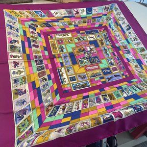 Vintage CORRESPONDENCE Hermes Silk Scarf